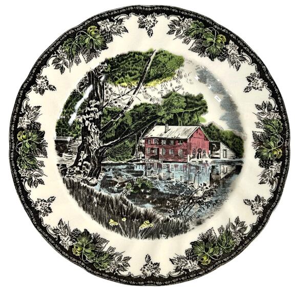 Johnson Bros Friendly Village England Vintage The Old Mill Plate-10.5" - Picture 1 of 8